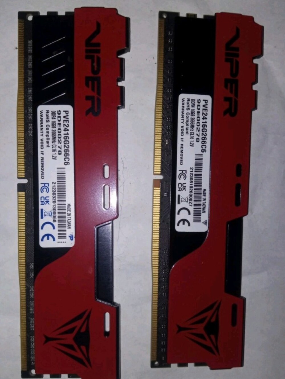 Viper 16GB (2x16GB) PC4-21300 2666MHz DDR4 288-Pin DIMM PVE2416G266C6C 32GB Max